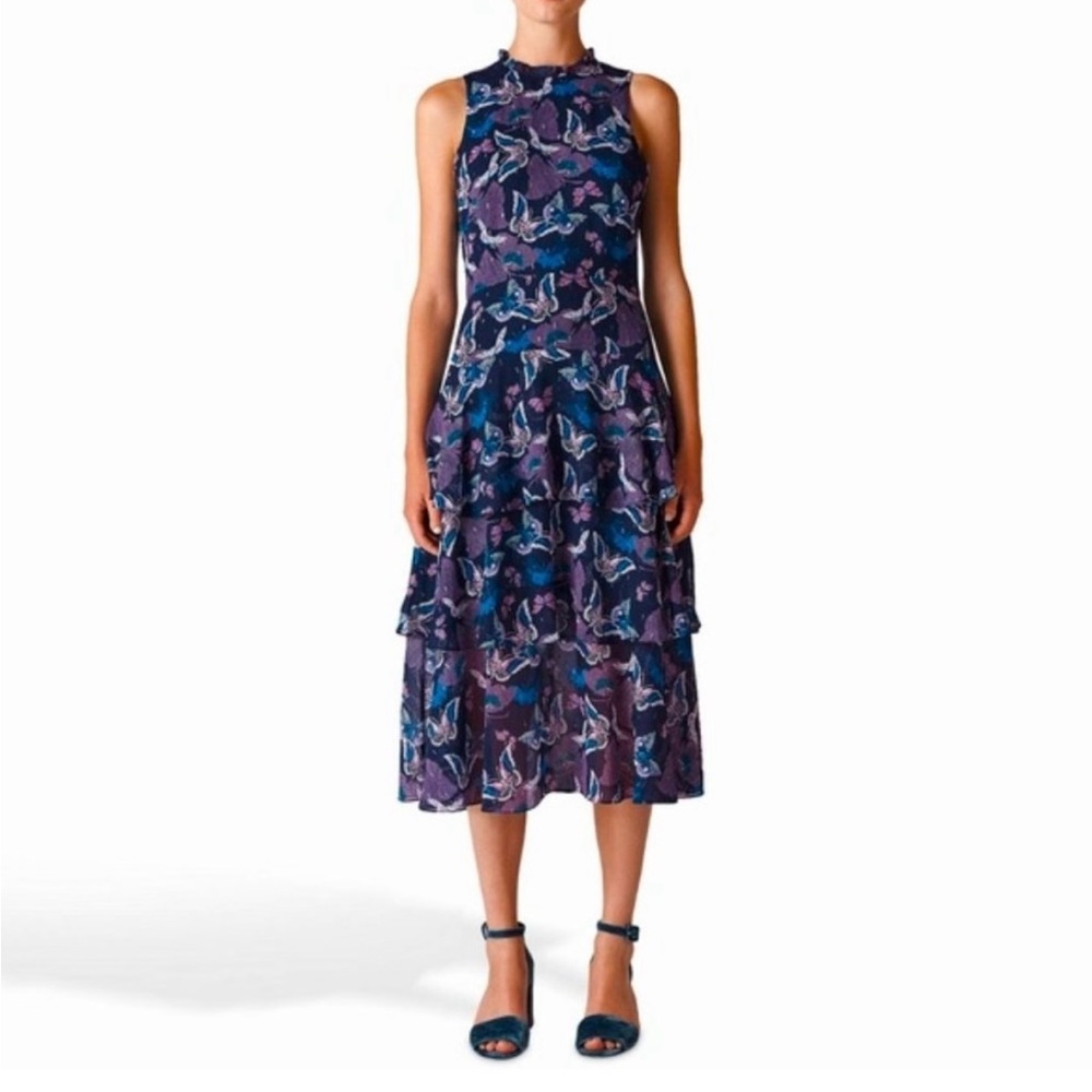 Whistles Floral Sleeveless Midi Dress